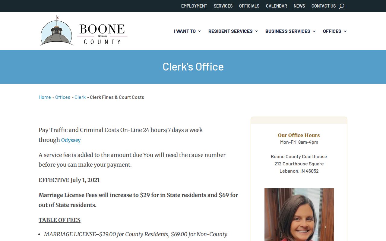 Boone County civil court docket fee schedule