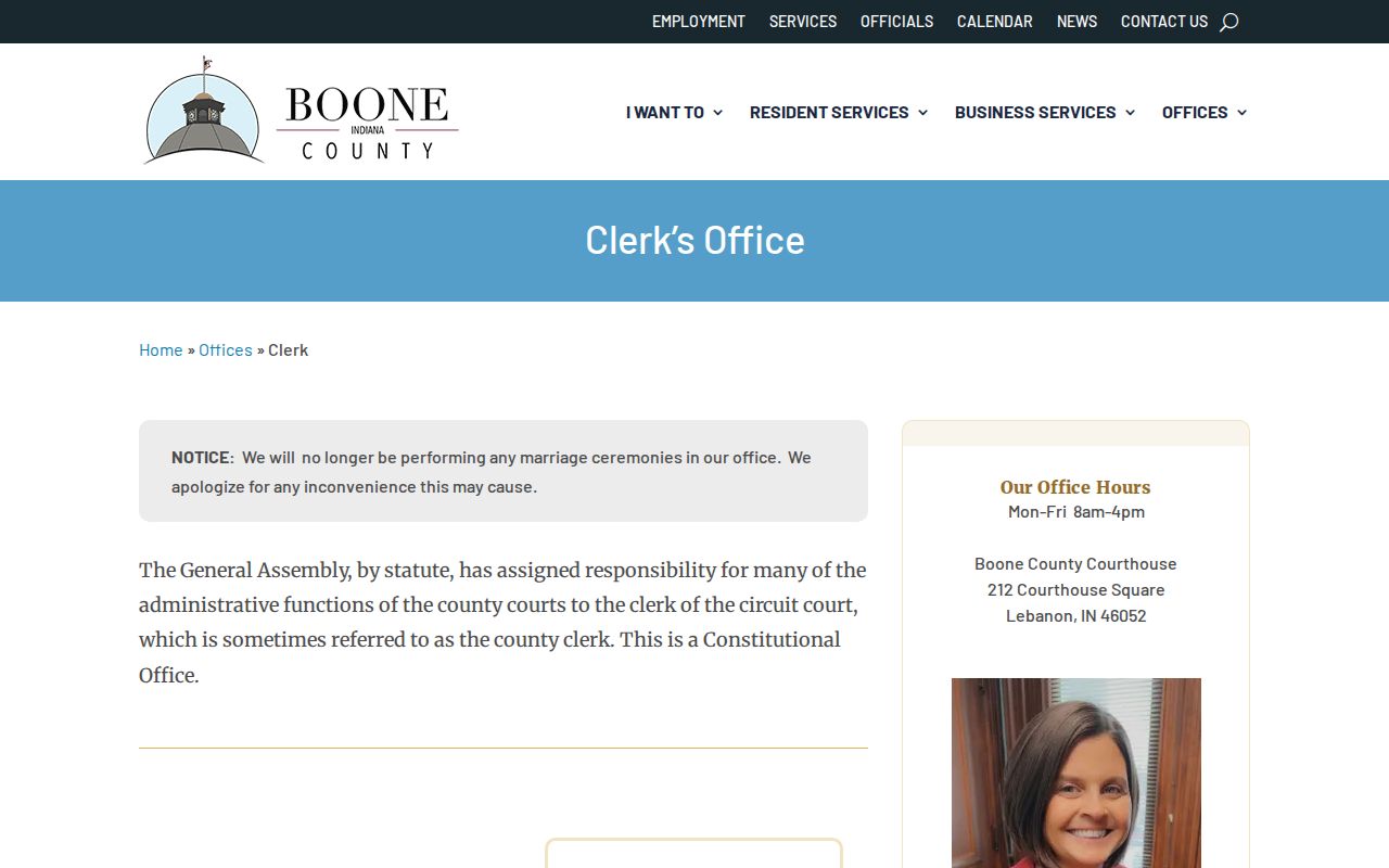 Boone County Clerk court docket counter