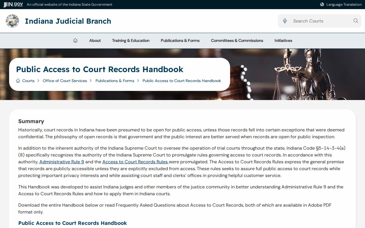 Public access rules for Boone County court case records