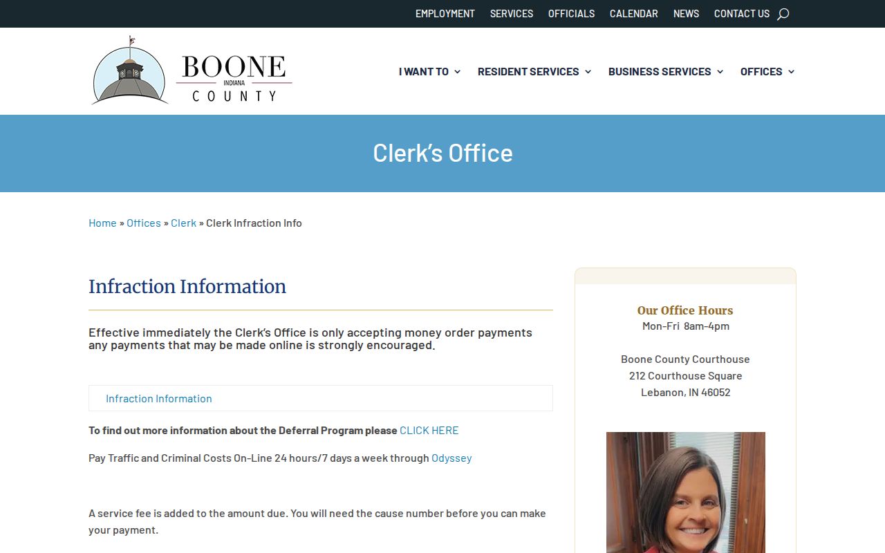 Boone County traffic court payment notice